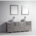 Vanity Art 72 inch Double Sink Bathroom Vanity Set with Ceramic Top with Free Mirror VA3124-72-G - B01N41H8QX